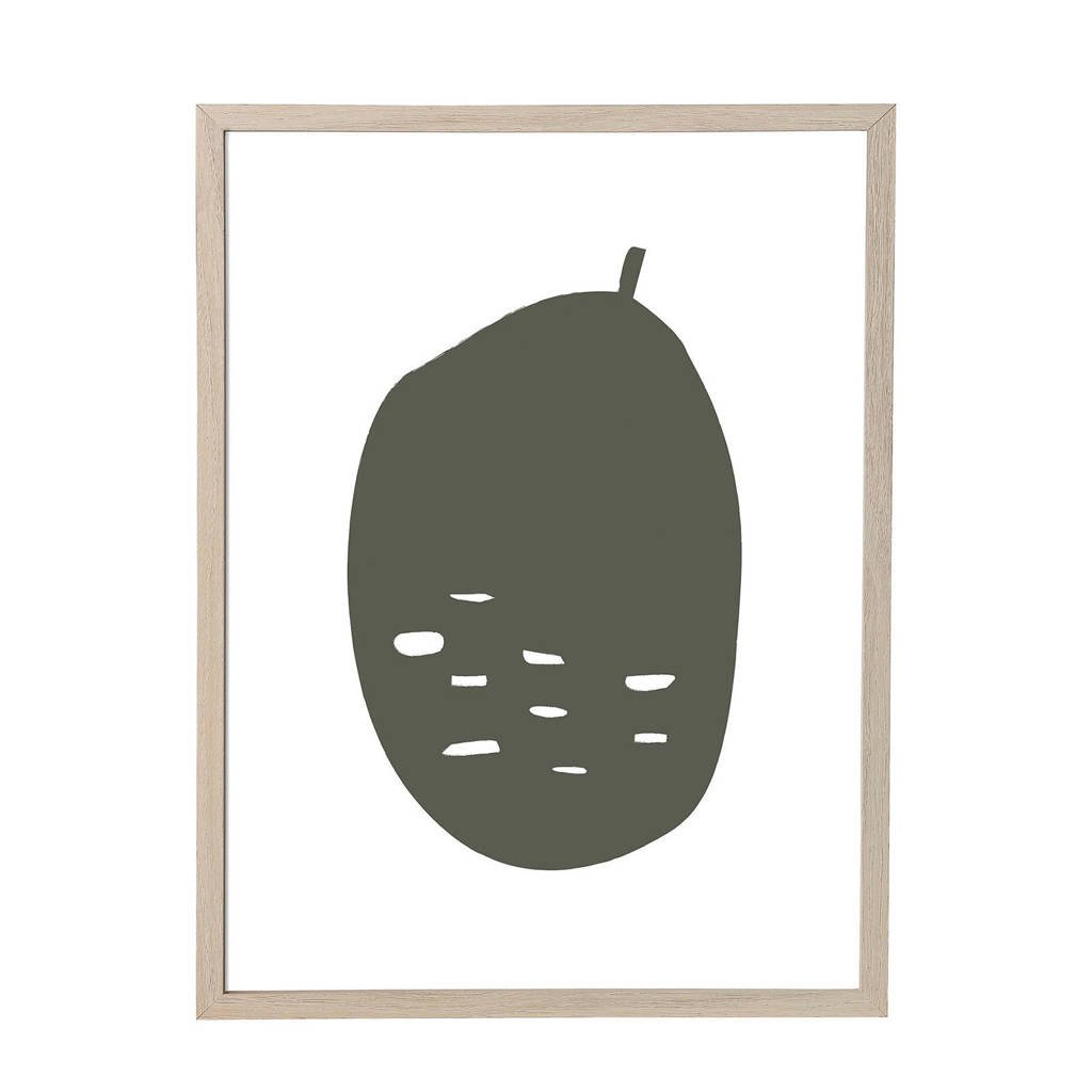 Bloomingville lijst met poster (45x35 cm), Natuurlijk bruin