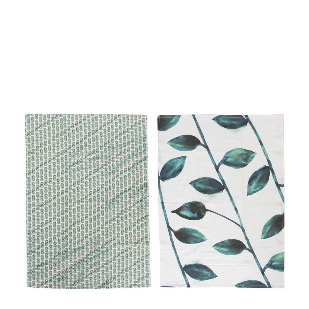 Urban Nature Culture theedoek (70x50 cm) (set van 2), Groen