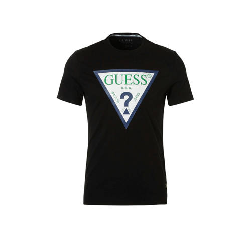 Guess T Shirt Met Logo Zwart guess kopen in de aanbieding Guess T Shirt Met Logo Zwart guess kopen in de aanbieding