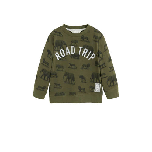 Mango Kids Sweater Met Dieren Groen mango kids kopen in de aanbieding