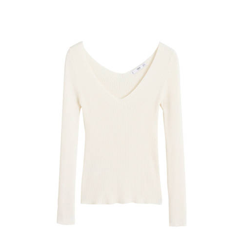 Mango Geribde Trui Lichtbeige mango kopen in de aanbieding Mango Geribde Trui Lichtbeige mango kopen in de aanbieding