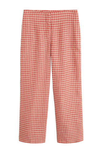 geruite high waist loose fit broek rood