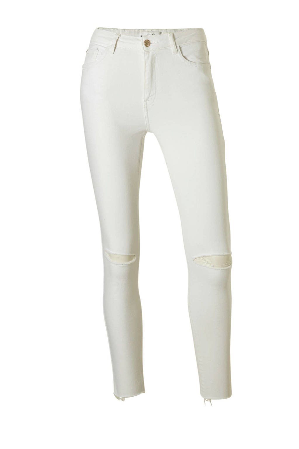 Mango cropped high waist skinny jeans, Wit