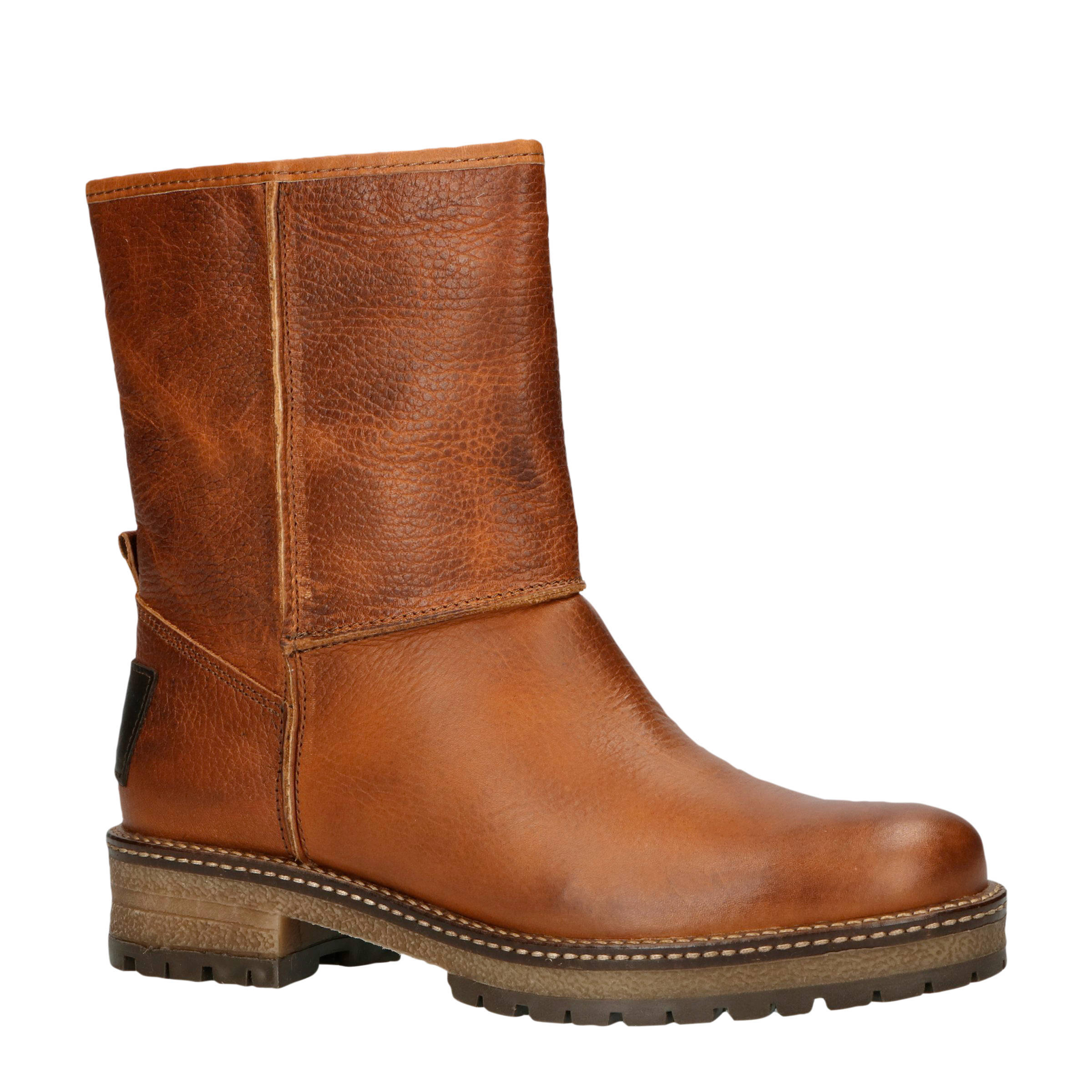 bullboxer leren enkelboots cognac | wehkamp
