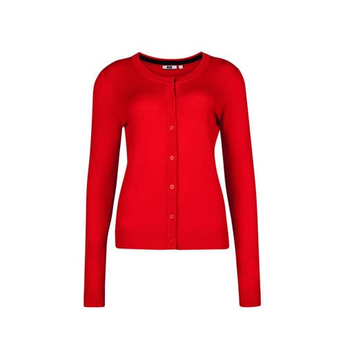 We Fashion Fijn Gebreid Vest Rood we fashion kopen in de aanbieding