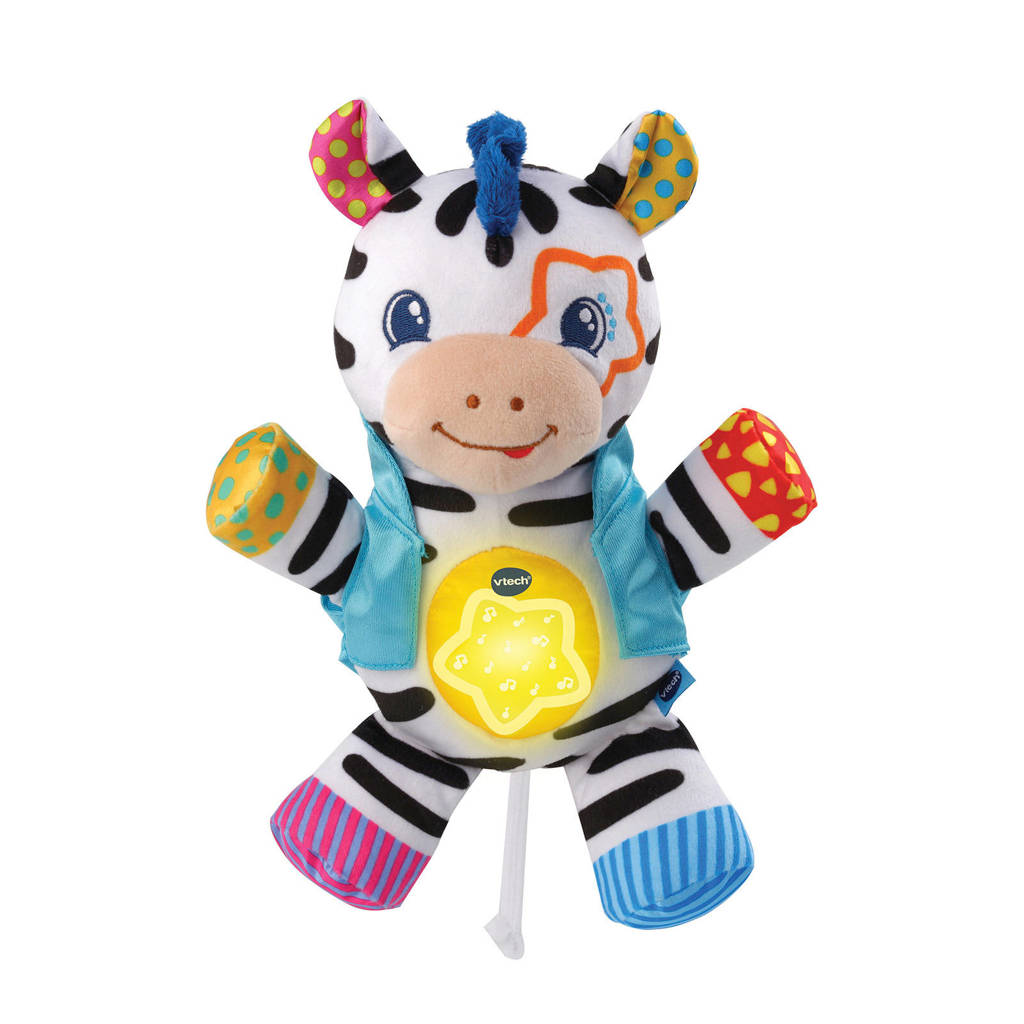 VTech knuffelrock zebra interactieve knuffel, Wit/zwart