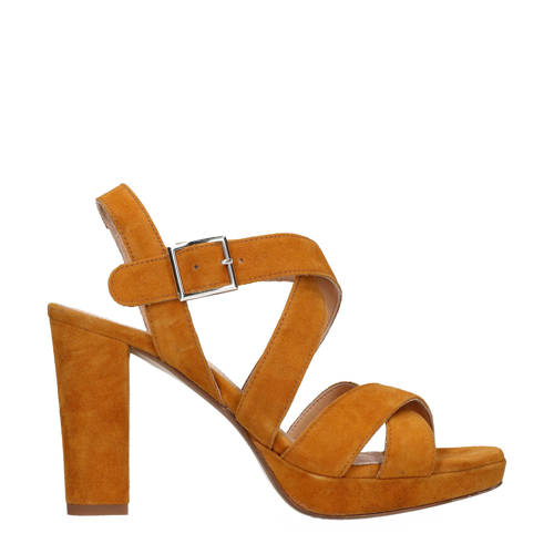Manfield Suede Sandalettes Okergeel manfield kopen in de aanbieding Manfield Suede Sandalettes Okergeel manfield kopen in de aanbieding
