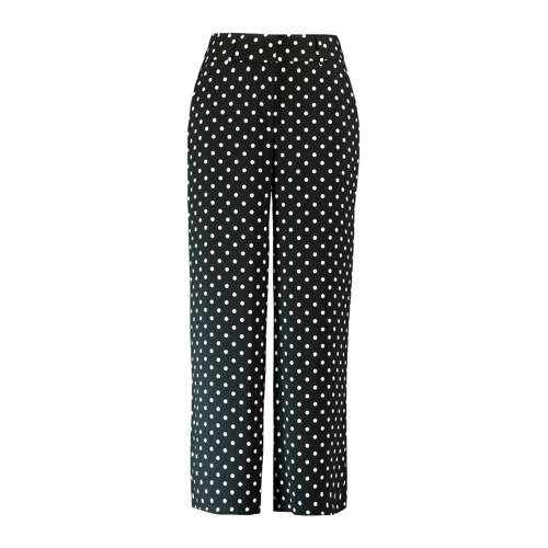 Ms Mode Loose Fit Broek Met Stippenprint Zwart ms mode kopen in de aanbieding