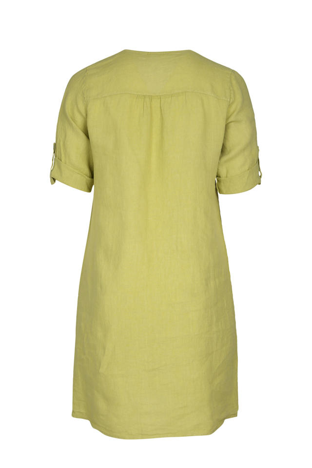 Paprika linnen jurk groen | wehkamp