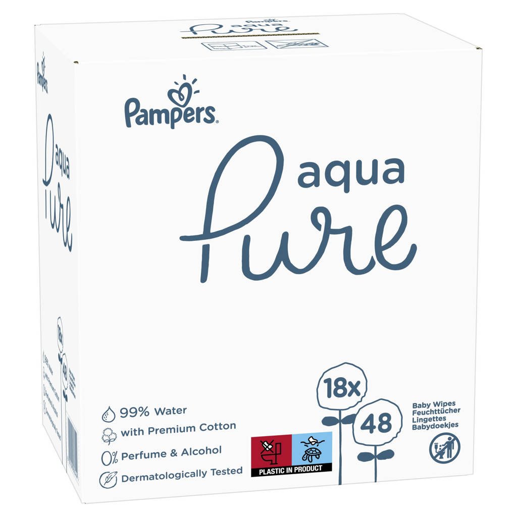 Feest Bedenken gebroken Pampers Aqua Pure 18 x 48 babydoekjes | wehkamp
