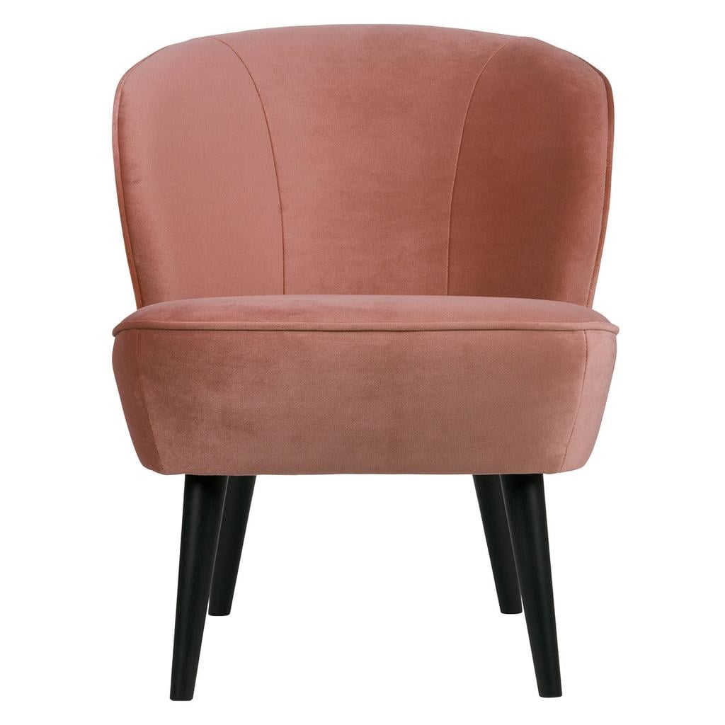 WOOOD WOOOD Sara Fauteuil - Velvet - Donkerbruin - 71x59x70