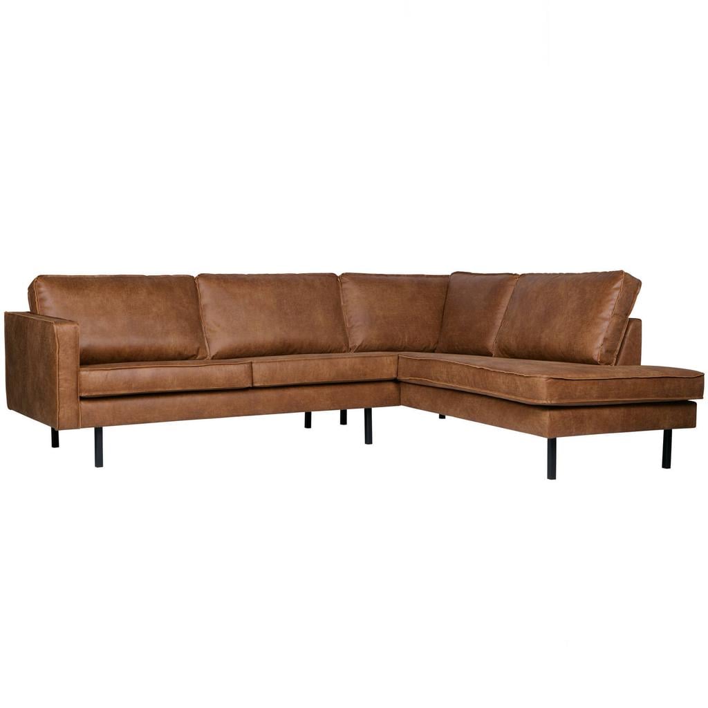 WOOOD Rodeo Hoekbank Rechts - Recycle Leer - Cognac - 85x266x86