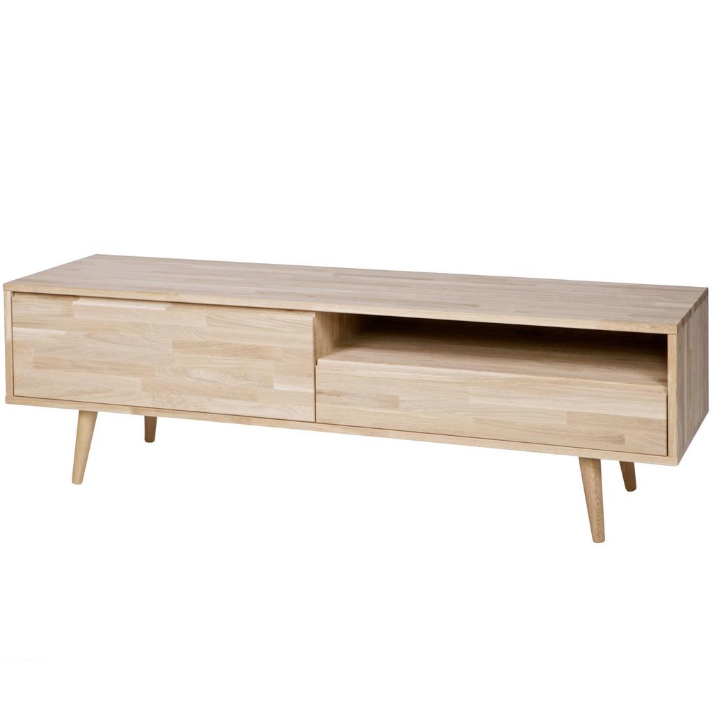 WOOOD WOOOD Tygo TV-Meubel Met Retro Poten - Eiken - Onbehandeld - 47x150x44