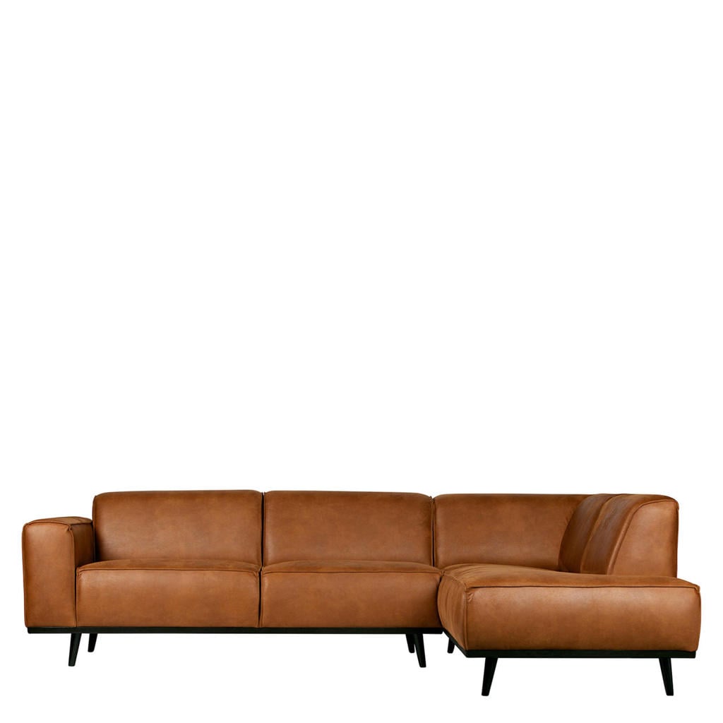 WOOOD leren hoekbank Statement hoek rechts - cognac