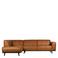 WOOOD leren hoekbank Statement hoek links - cognac
