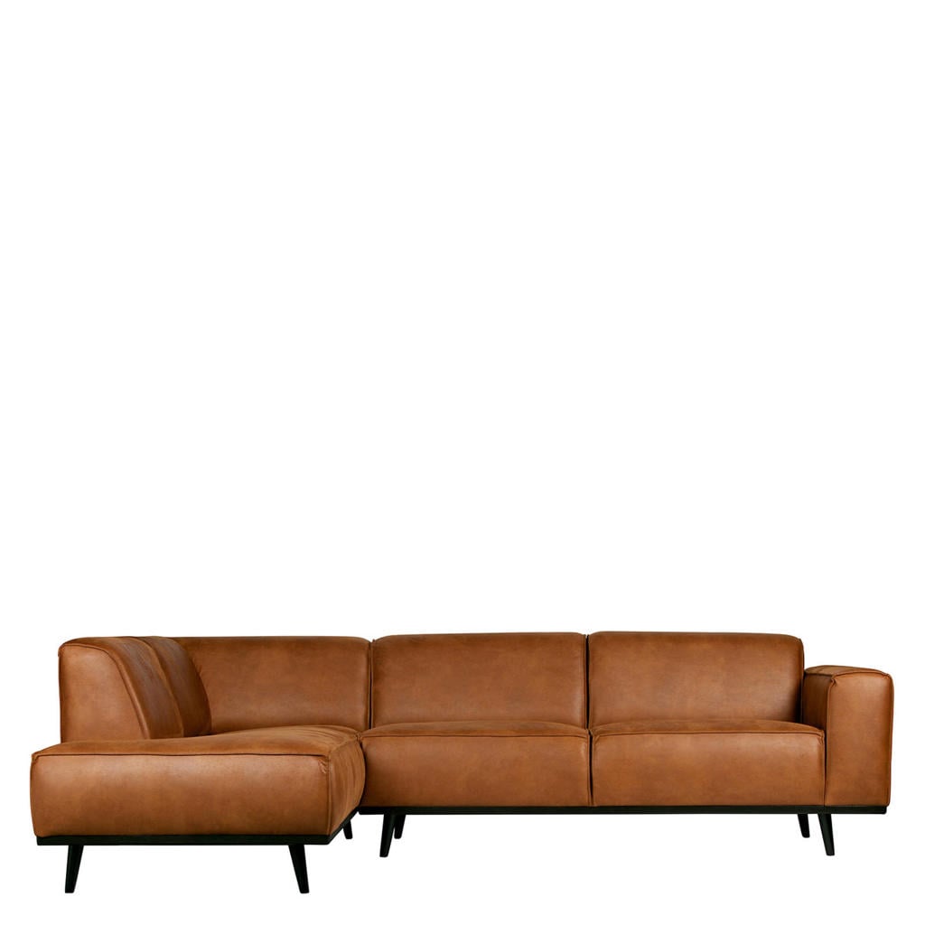 WOOOD leren hoekbank Statement hoek links - cognac