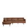 WOOOD leren hoekbank links Rodeo - cognac