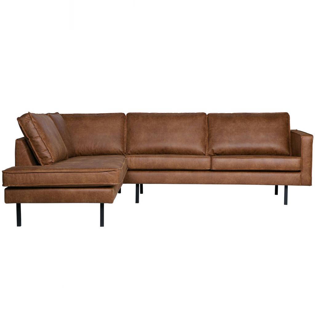 WOOOD WOOOD Rodeo Hoekbank Links - Recycle Leer - Cognac - 85x266x86