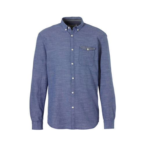 Tom Tailor Regular Fit Overhemd Blauw tom tailor kopen in de aanbieding