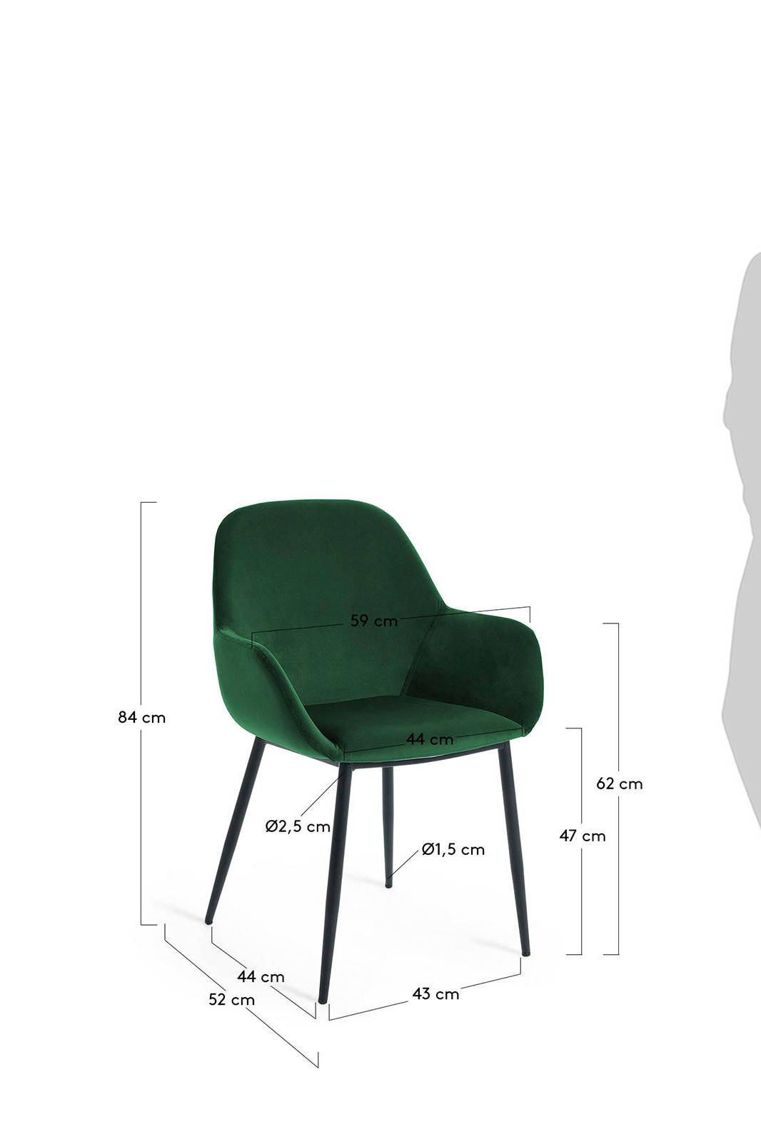 Kave Home eetkamerstoel Kona (set van 2) | wehkamp Kave Home Eetkamerstoel Kona Velvet | Eetkamerstoelen