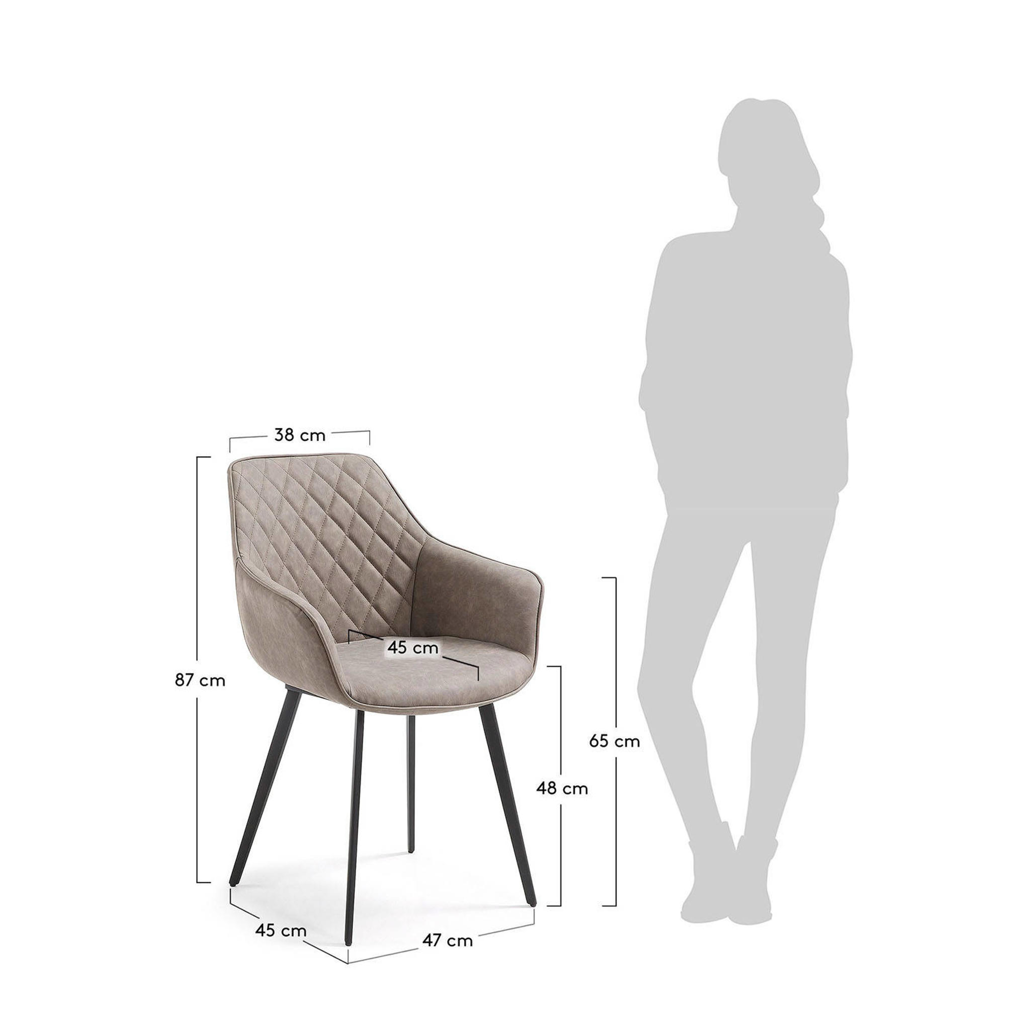 Kave Home eetkamerstoel Amira (set van 2) - Afbeelding 5