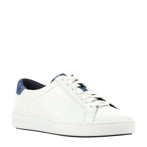 Michael Kors Irving Lace Up Leren Sneakers Wit michael kors kopen in de aanbieding