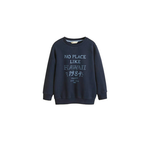 Mango Kids Sweater Met Tekst Blauw mango kids kopen in de aanbieding