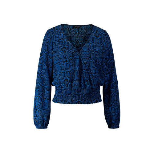 Coolcat Blouse Met Slangenprint Blauw coolcat kopen in de aanbieding