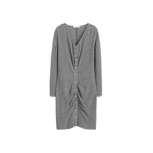 Violeta By Mango Geruite Jurk Zwart violeta by mango kopen in de aanbieding