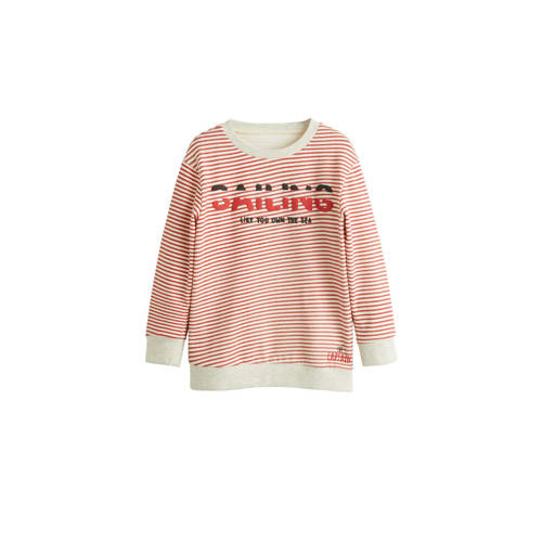 Mango Kids Gestreepte Sweater Met Tekst Roodecru mango kids kopen in de aanbieding Mango Kids Gestreepte Sweater Met Tekst Roodecru mango kids kopen in de aanbieding