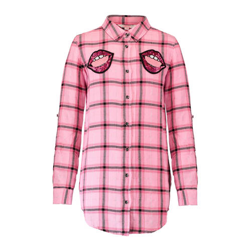 Coolcat Geruite Blouse Met Patches Roze coolcat kopen in de aanbieding