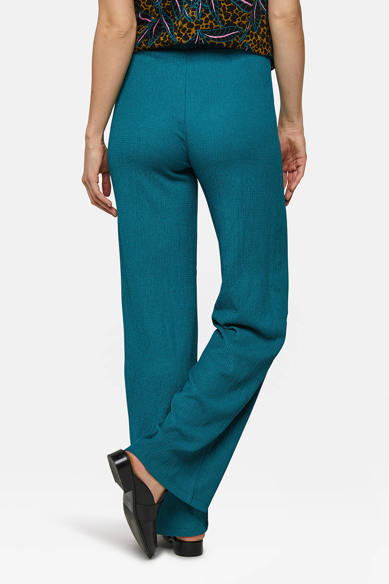 WE Fashion palazzo broek petrol | wehkamp