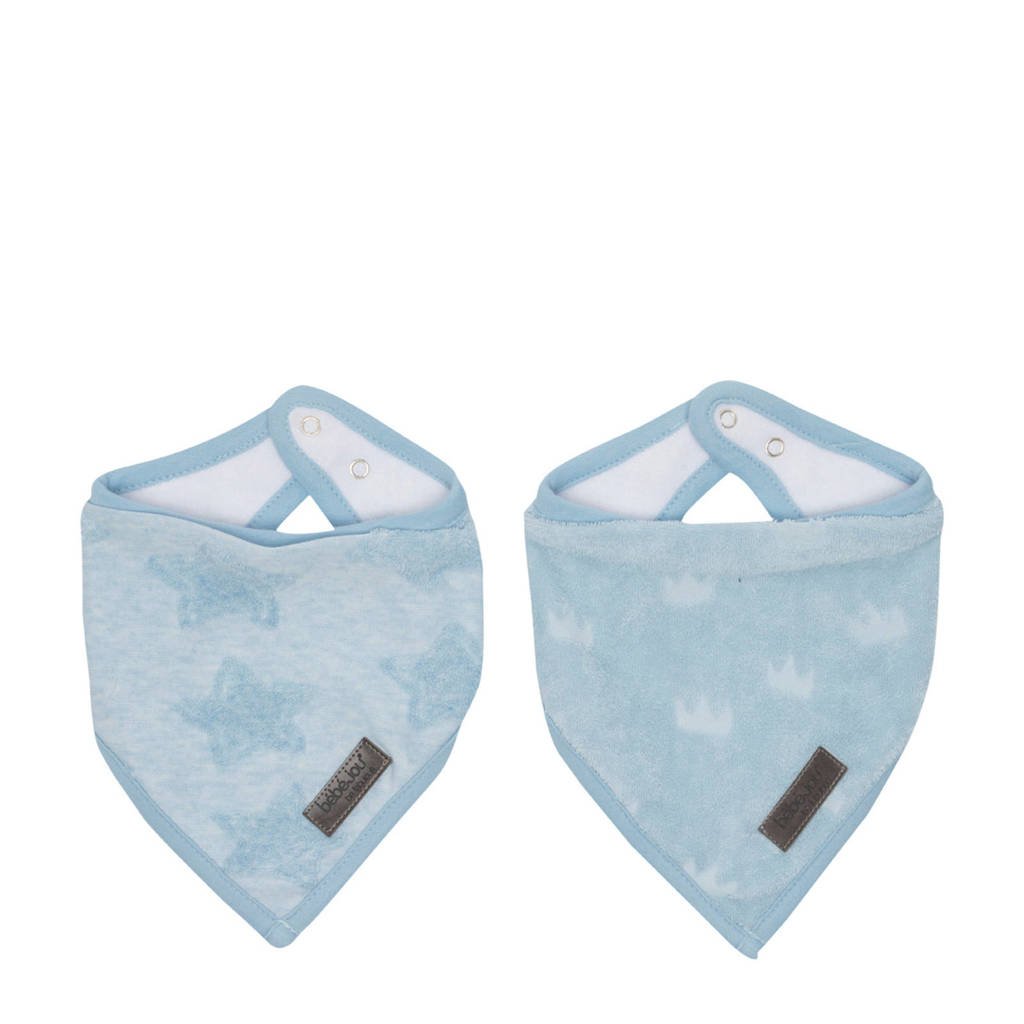 bébé-jou bandana slab Fabulous Frosted Blue - set van 2, Blauw