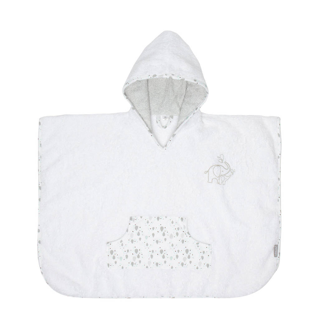 bébé-jou poncho badcape Ollie, Wit/lichtgrijs