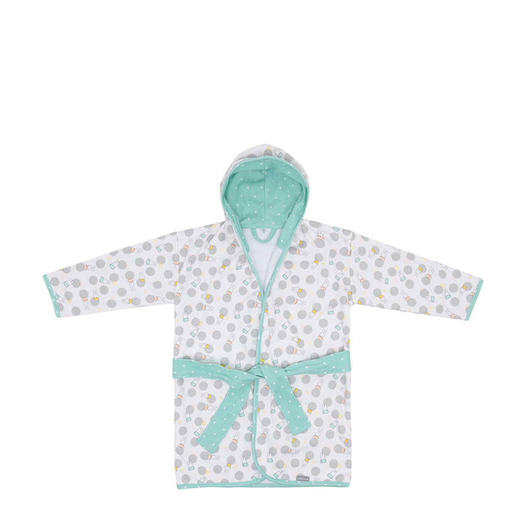 bébé-jou badjas Miffy 86/92, wit/grijs/mint