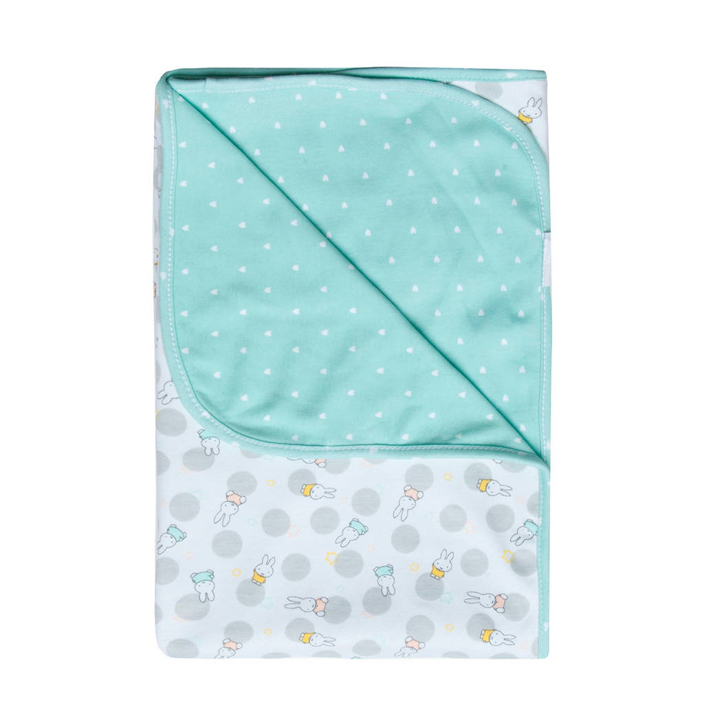 bébé-jou Wikkeldoek Miffy, Wit/grijs/turquoise