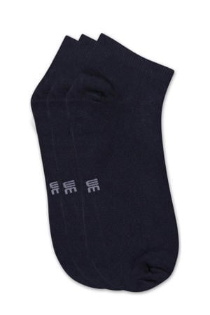 sneakersokken - donkerblauw (set van 3)