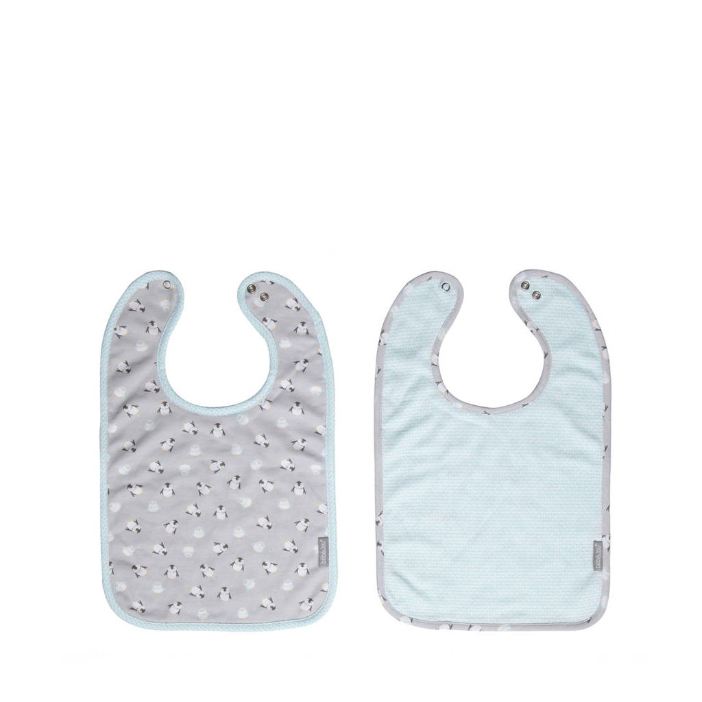 bébé-jou badstof slab - set van 2 Lou-Lou, Grijs/mint