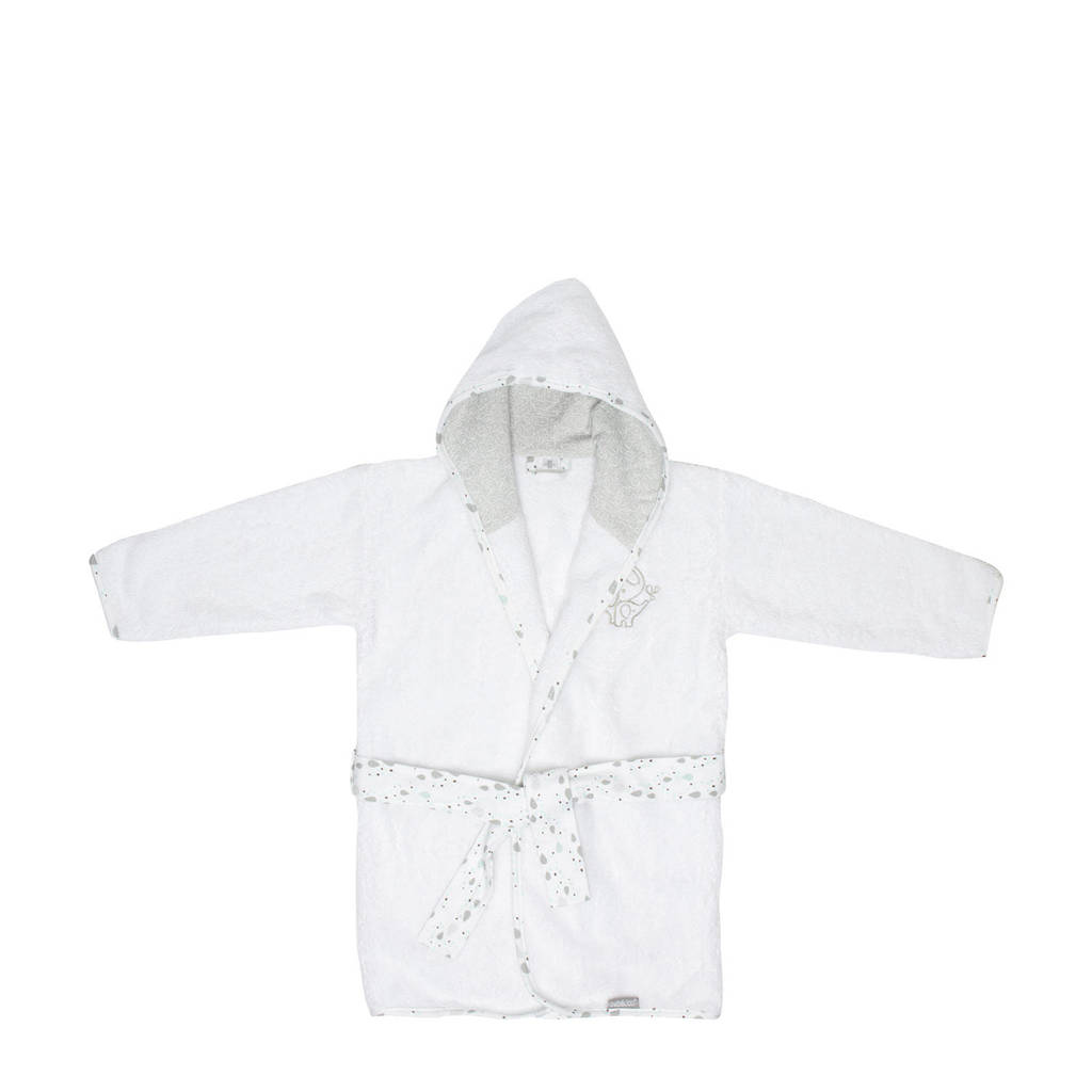 bébé-jou badjas Ollie 86/92, Wit/lichtgrijs