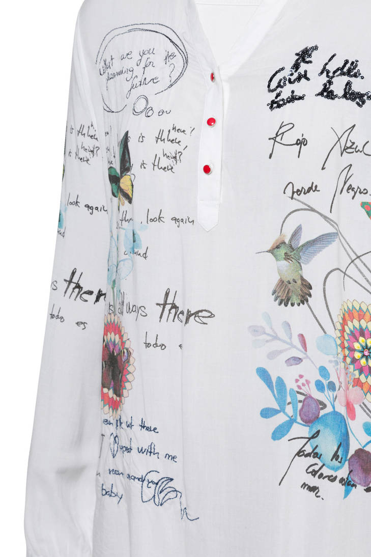 Desigual met blouse printopdruk Desigual blouse 6xRqvw86r