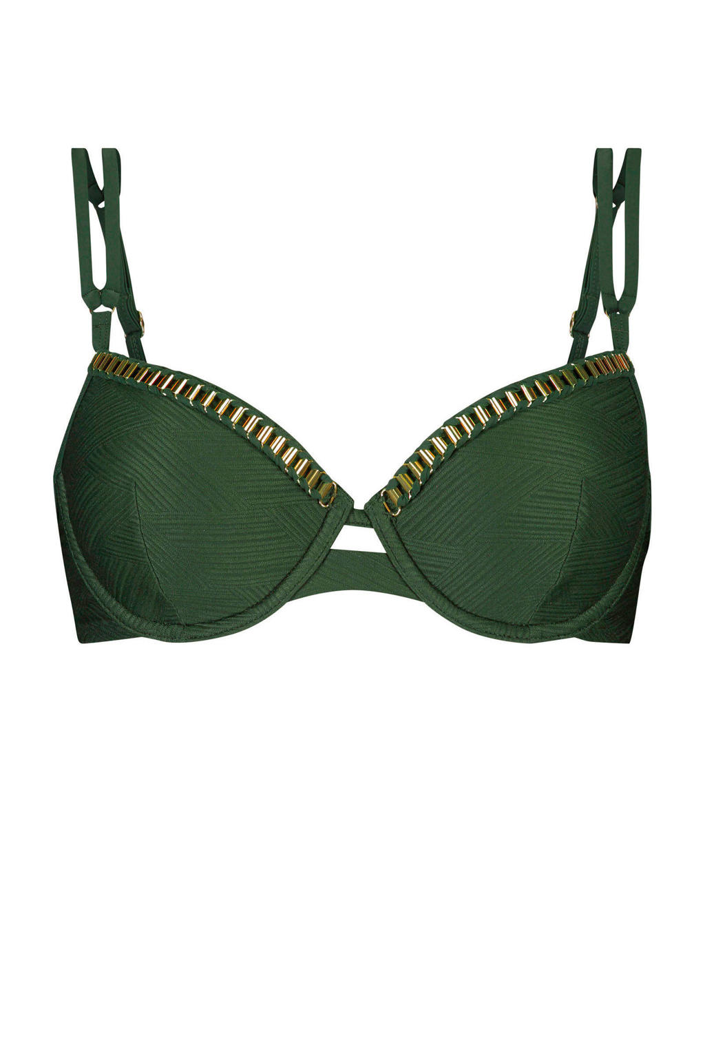 Hunkemöller beugel bikinitop Green Lines groen wehkamp