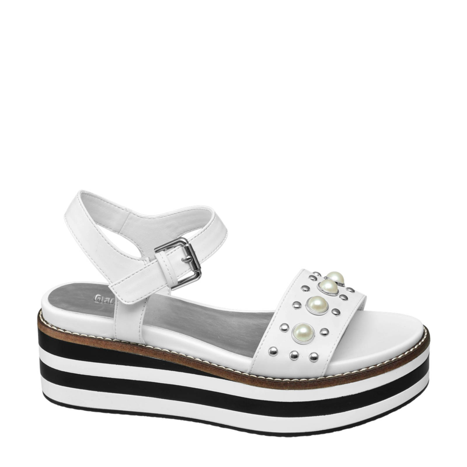 Goudkleurige plateau sandalen - Damesschoenen – SACHA