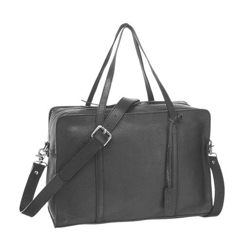 5Th Avenue Leren Schoudertas Zwart 5th avenue kopen in de aanbieding