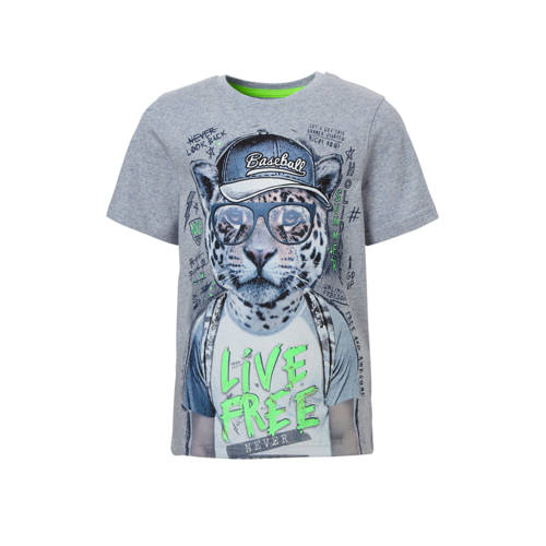 Ca Here There T Shirt Met Panter Grijsblauw ca kopen in de aanbieding Ca Here There T Shirt Met Panter Grijsblauw ca kopen in de aanbieding