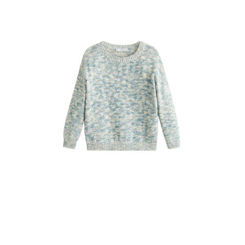 Mango Kids Gemeleerde Trui Blauw mango kids kopen in de aanbieding