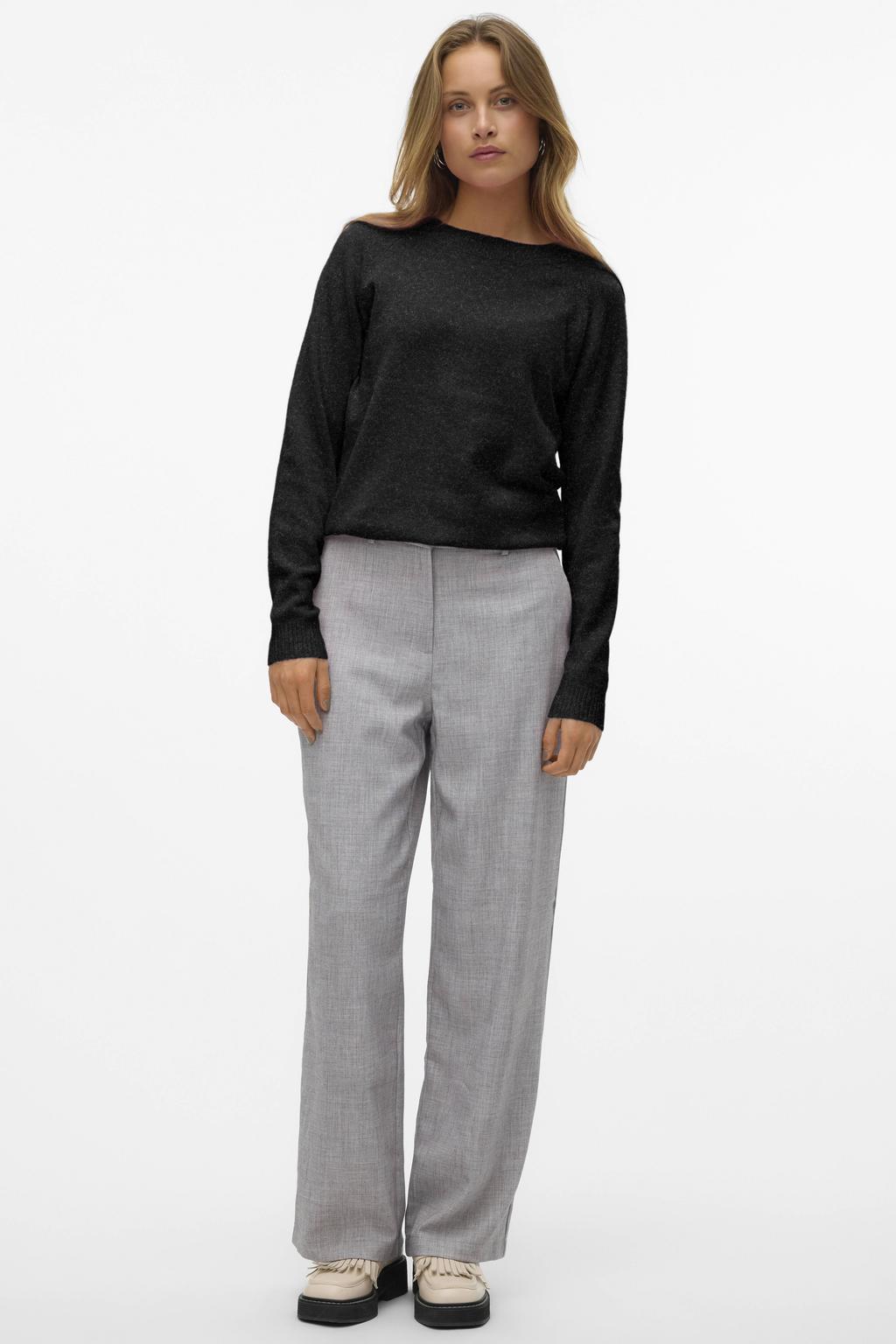 VERO MODA gemêleerde gebreide trui VMDOFFY zwart