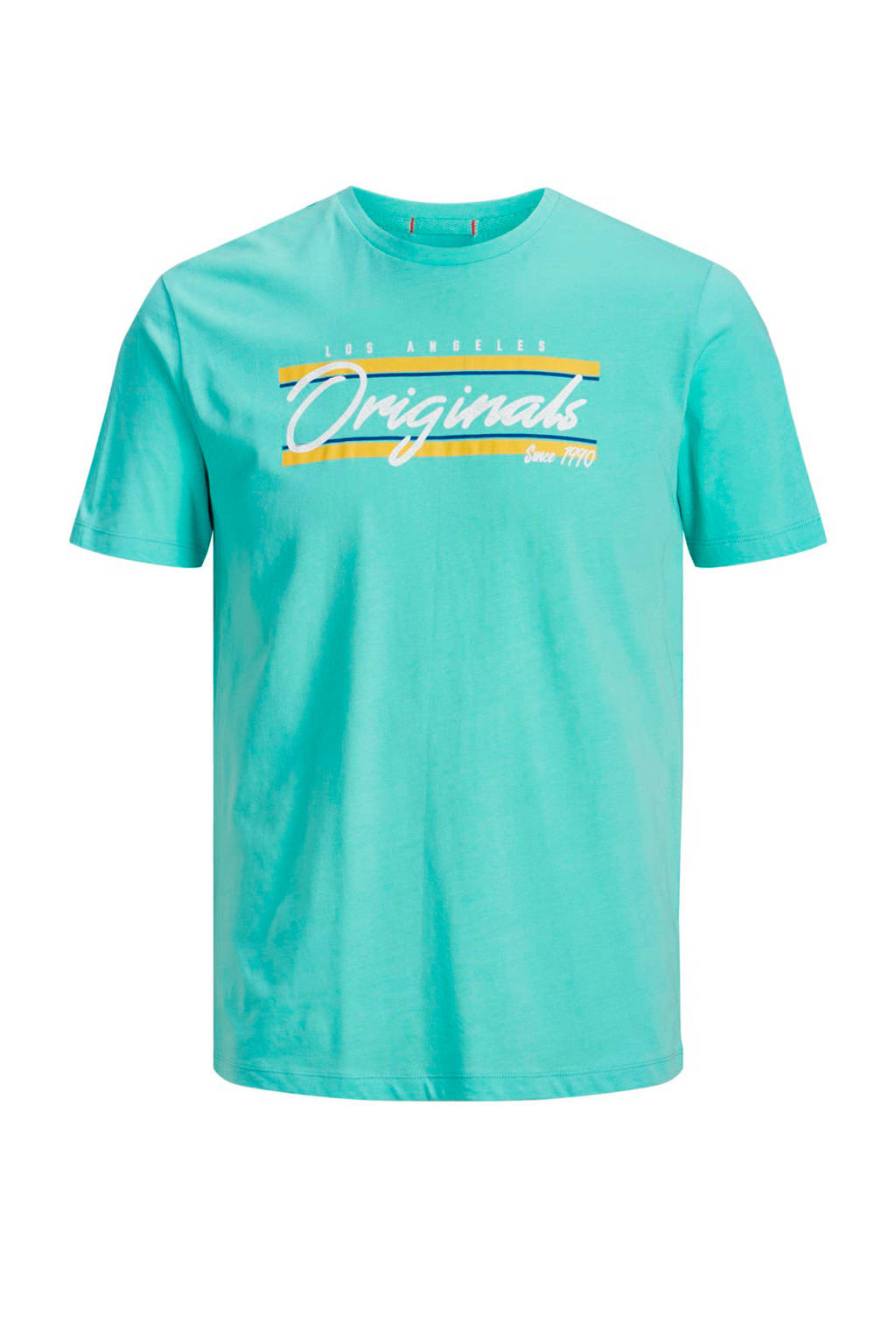 Jack & Jones Originals slim fit T-shirt met printopdruk, Lichtblauw