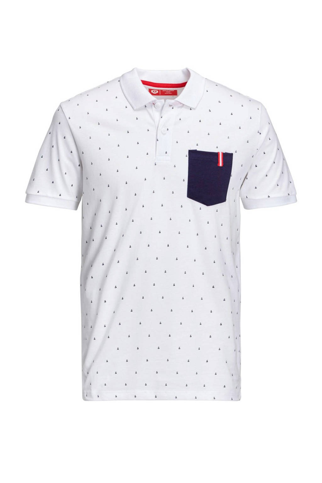 Jack & Jones Core slim fit polo wit, Wit