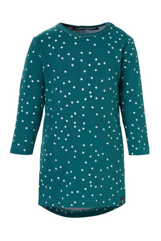 jurk met all over print petrol