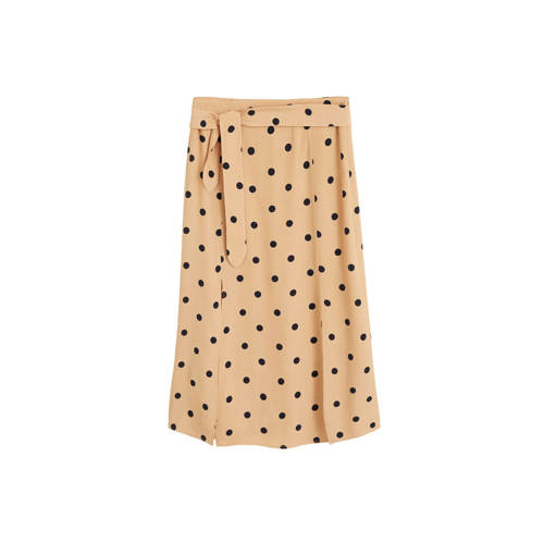 Mango Gestipte Rok Beige mango kopen in de aanbieding